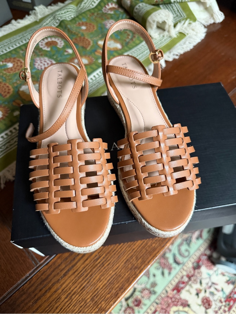 Talbots Pamela Woven Wedge Sandals Size 6M Never Worn